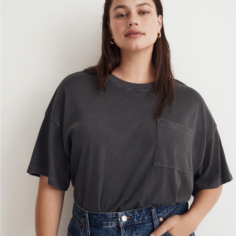 Madewell garment-dyed oversized pocket tee